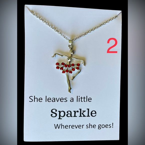🆕 Silver Ballerina Necklace -Red - Picture 8 of 12